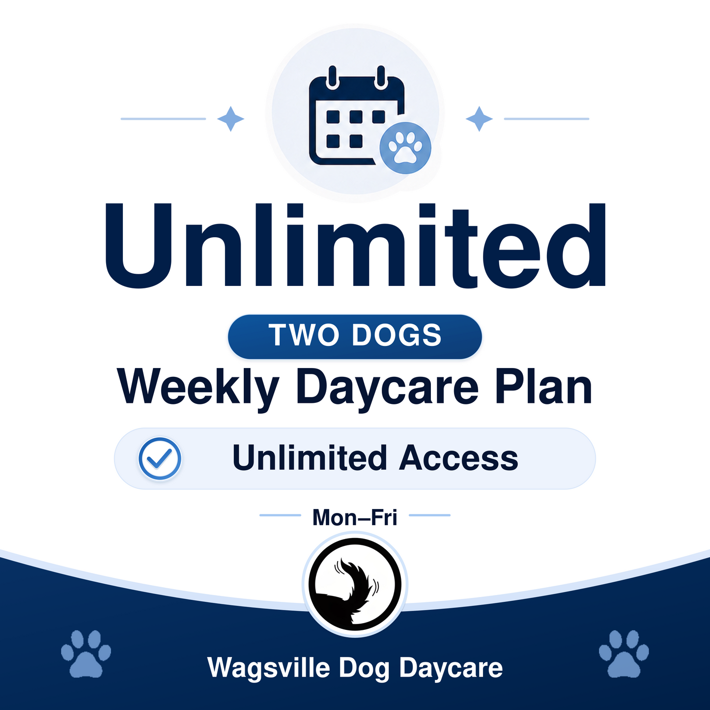 Wagsville Unlimited Weekly Daycare Plan for Two Dogs