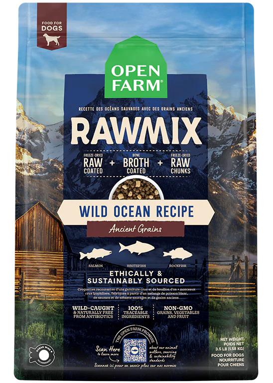 Open Farm® RawMix Wild Ocean Recipe with Ancient Grains Dry Dog Food – 3.5 lb