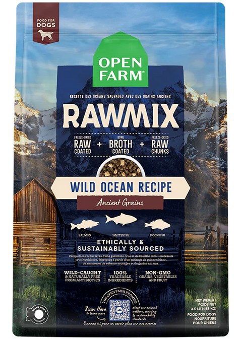 Open Farm® RawMix Wild Ocean Recipe with Ancient Grains Dry Dog Food – 3.5 lb