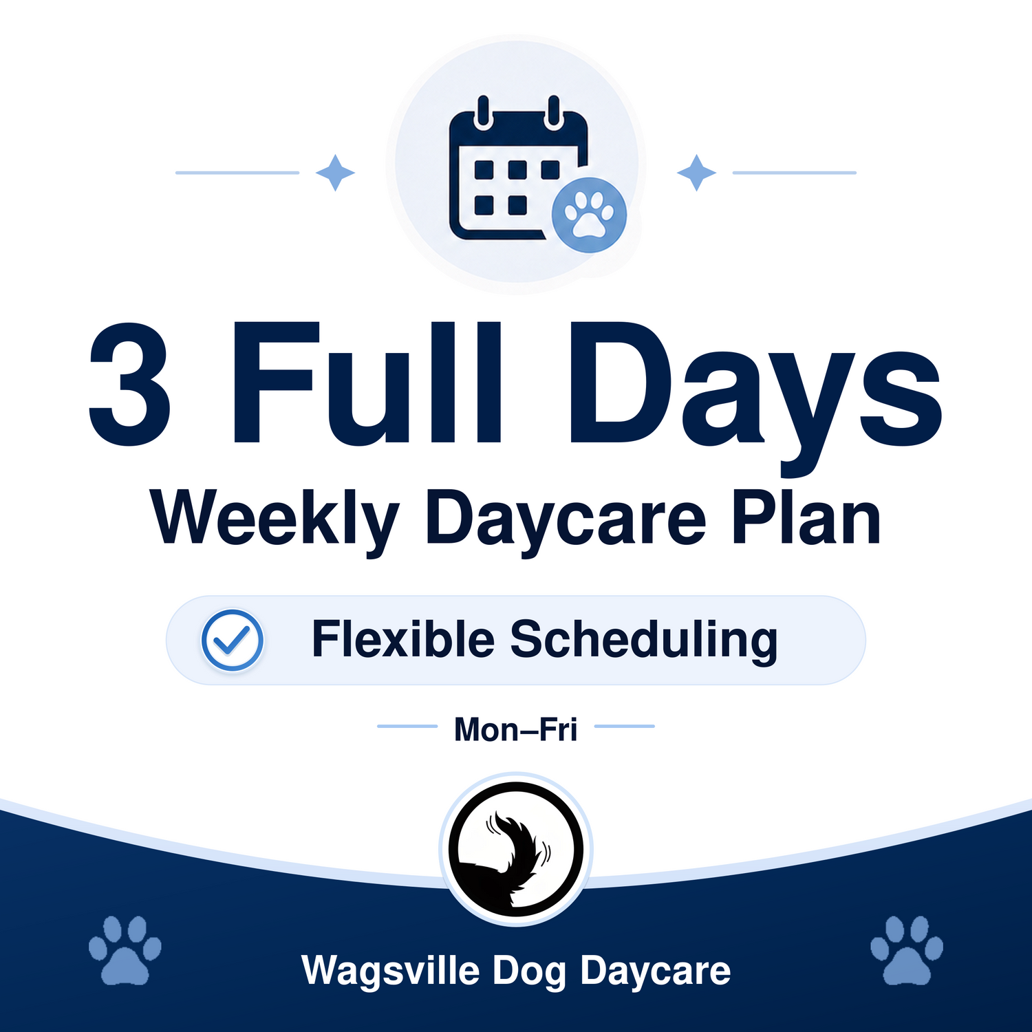 Wagsville 3 Full Days Weekly Daycare Plan