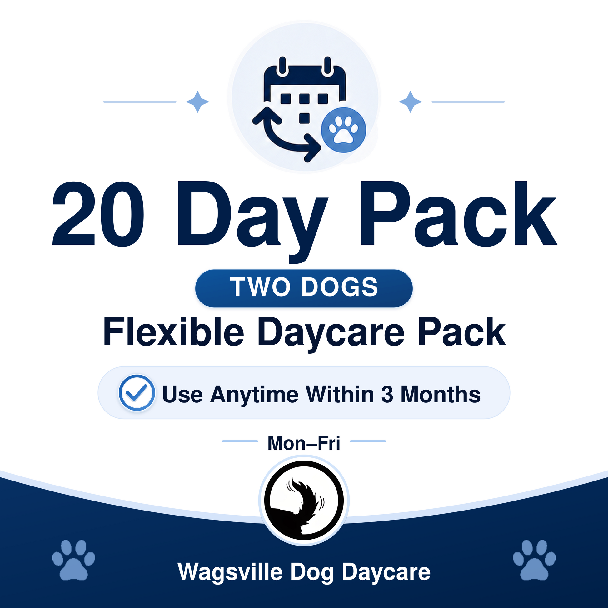 Wagsville 20 Day Flexible Daycare Pack for Two Dogs