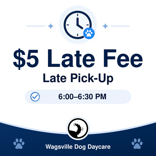 Wagsville 5 Dollar Late Pick-Up Fee from 6:00 to 6:30 PM